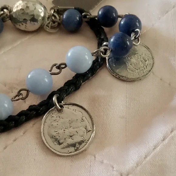 J. Jill Blue and Silver Beaded Charm Bracelet - Picture 6 of 11